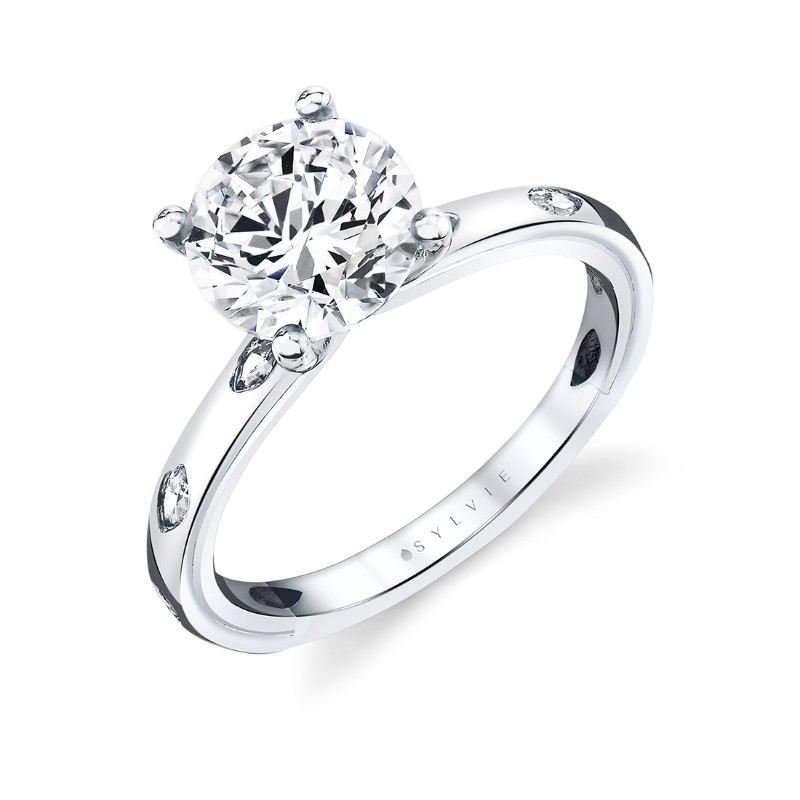 Iconelle Flush Set Marquise Two Tone Engagement Ring - Lydia