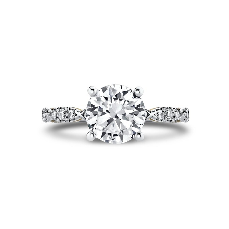Iconelle Two Tone Pinched Engagement Ring - Josephine