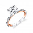 Iconelle Two Tone Pinched Engagement Ring - Josephine