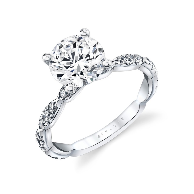 Iconelle Two Tone Pinched Engagement Ring - Josephine