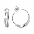STERLING SILVER (RHODIUM PLATED) CONTEMPO TWIST HOOP EARRINGS