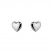 STERLING SILVER (RHODIUM PLATED) POLISHED PUFFED HEART POST EARRINGS