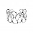 STERLING SILVER (RHODIUM PLATED) OPEN ABSTRACT SWIRLS CUFF BRACELET