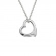 STERLING SILVER (RHODIUM PLATED) OPEN HEART PENDANT ON A 15+1