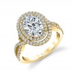Double Halo Split Shank Engagement Ring - Jocelina