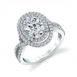 Double Halo Split Shank Engagement Ring - Jocelina