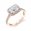 Emerald Cut East-West Classic Halo Engagement Ring - Chantelle