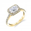 Emerald Cut East-West Classic Halo Engagement Ring - Chantelle
