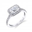 Emerald Cut East-West Classic Halo Engagement Ring - Chantelle