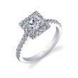 Princess Cut Classic Two Tone Halo Engagement Ring - Chantelle