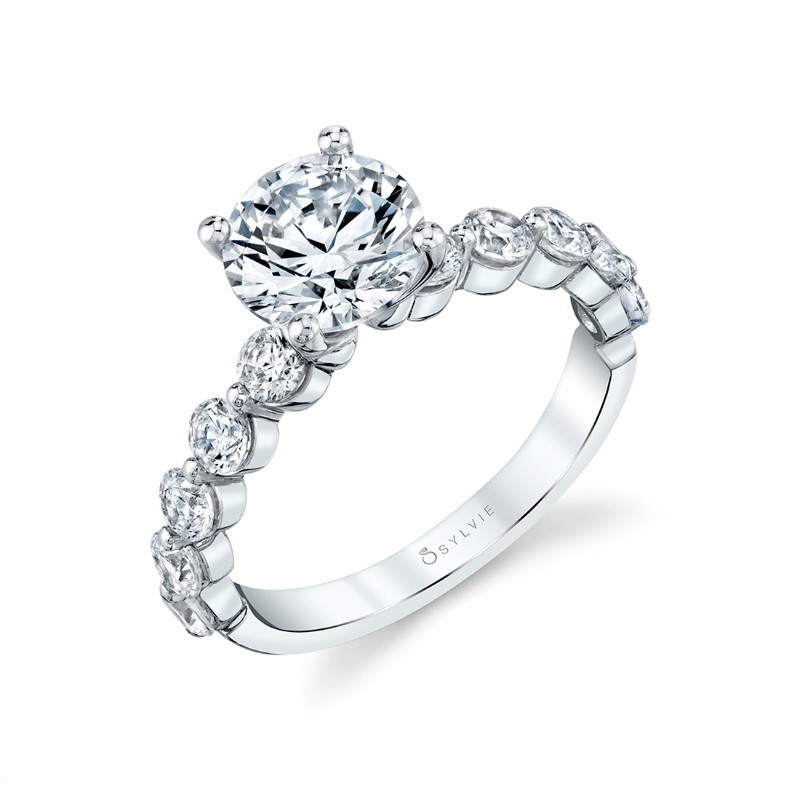 Round Cut Single Prong Engagement Ring 0.9 CT - Karol