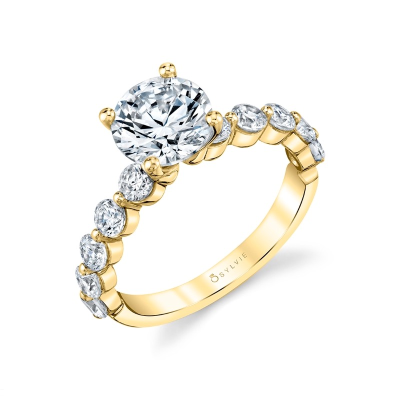 Round Cut Single Prong Engagement Ring 0.9 CT - Karol