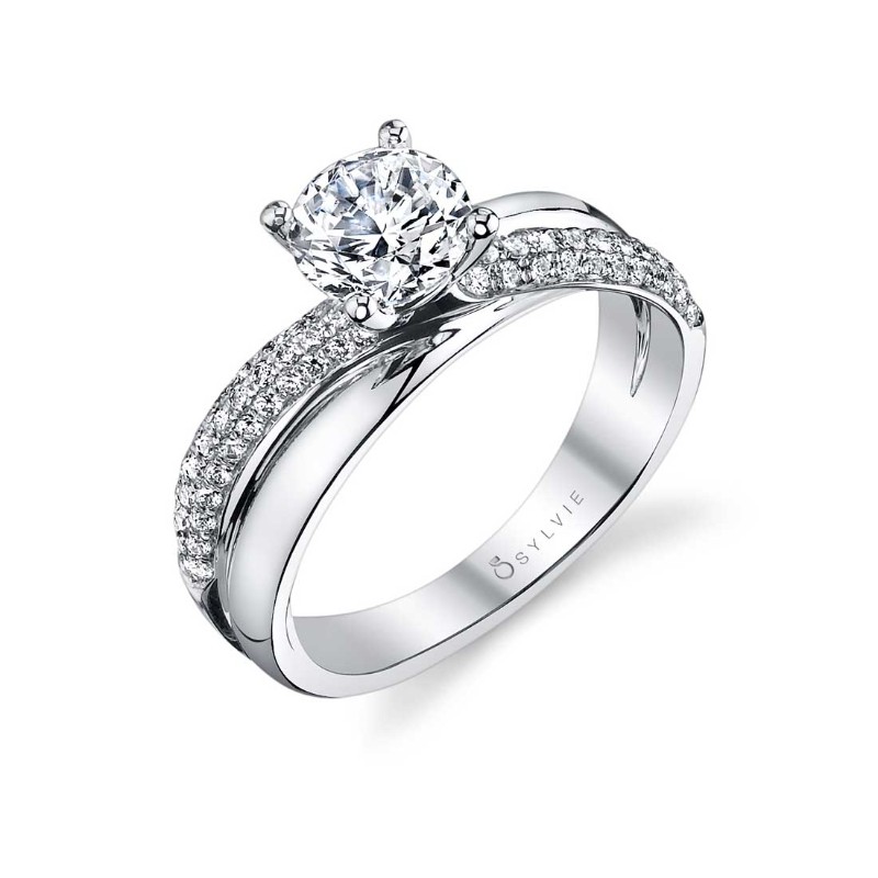 Round Cut Unique Spiral Engagement Ring - Naomie