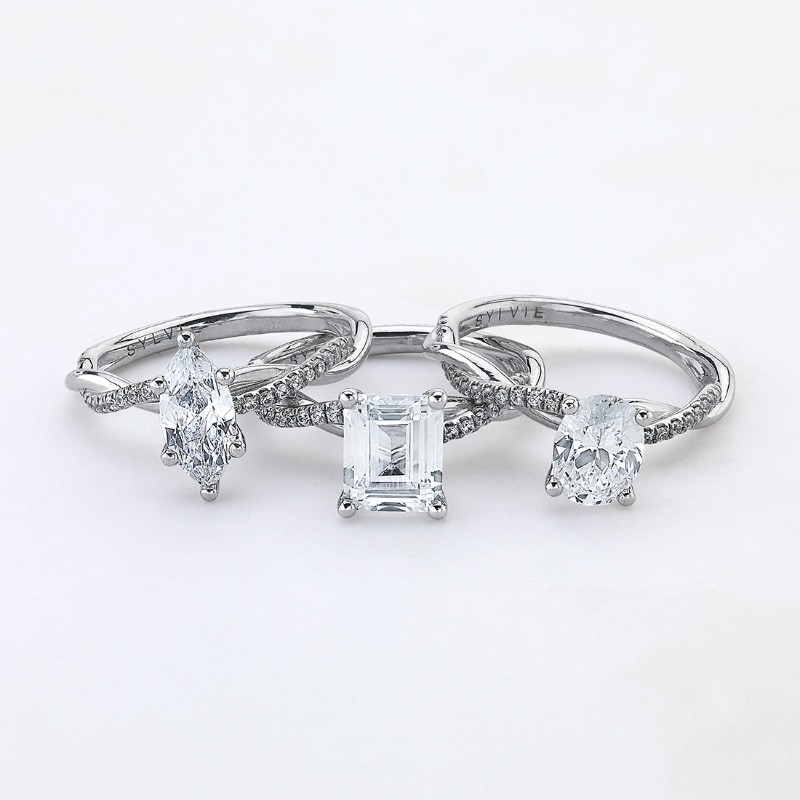 Round Cut Diamond Spiral Engagement Ring - Yasmine