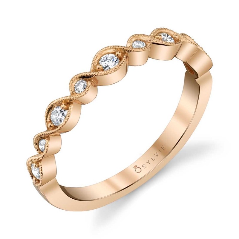 Spiral Stackable Band in Rose Gold - Valentine
