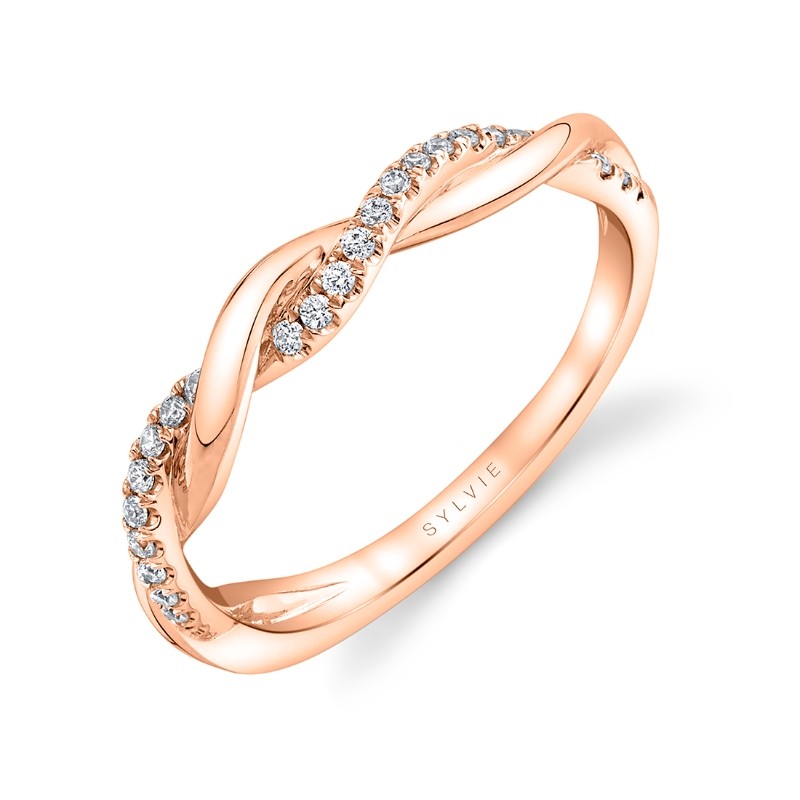 Spiral Diamond Wedding Ring - Claire