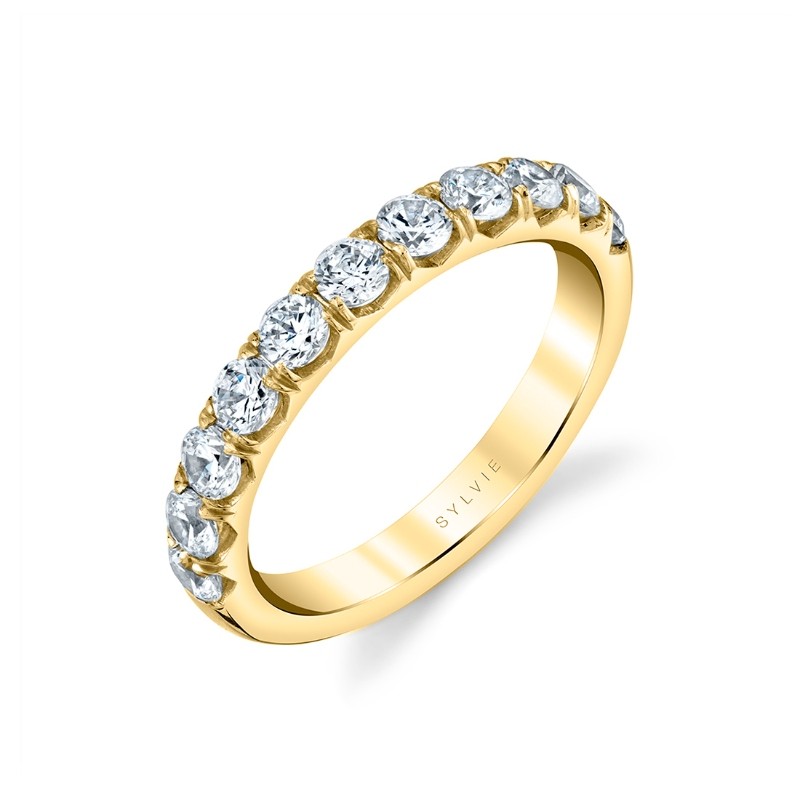 Thick Diamond Band with Round Brilliant Diamonds
