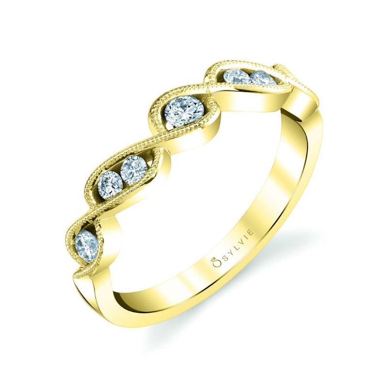 Unique Yellow Gold Spiral Wedding Band - Amanda