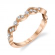 Unique Rose Gold Stackable Wedding Band - Nathalie