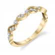 Unique Yellow Gold Stackable Wedding Band - Nathalie