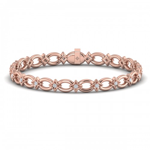 Interlocking Open Circle and Vlora Star Bracelet with Diamonds