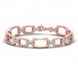 Diamond Accent East West Open Oval Link Bracelet