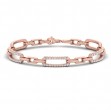 Diamond East West Open Oval Link Bracelet