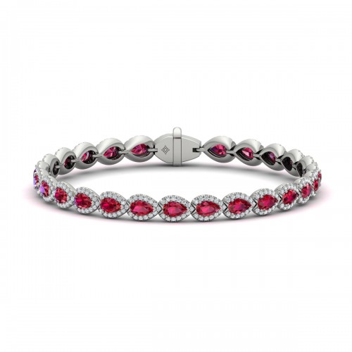 Diamond and Ruby Hinged Bangle