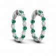 Inside Out Diamond and Emerald Hoop Earrings