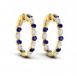 Inside Out Diamond and Blue Sapphire Hoop Earrings