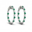 Inside Out Diamond and Emerald Hoop Earrings
