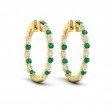 Inside Out Diamond and Emerald Hoop Earrings