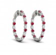 Inside Out Diamond and Ruby Hoop Earrings