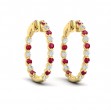 Inside Out Diamond and Ruby Hoop Earrings