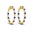Inside Out Diamond and Blue Sapphire Hoop Earrings