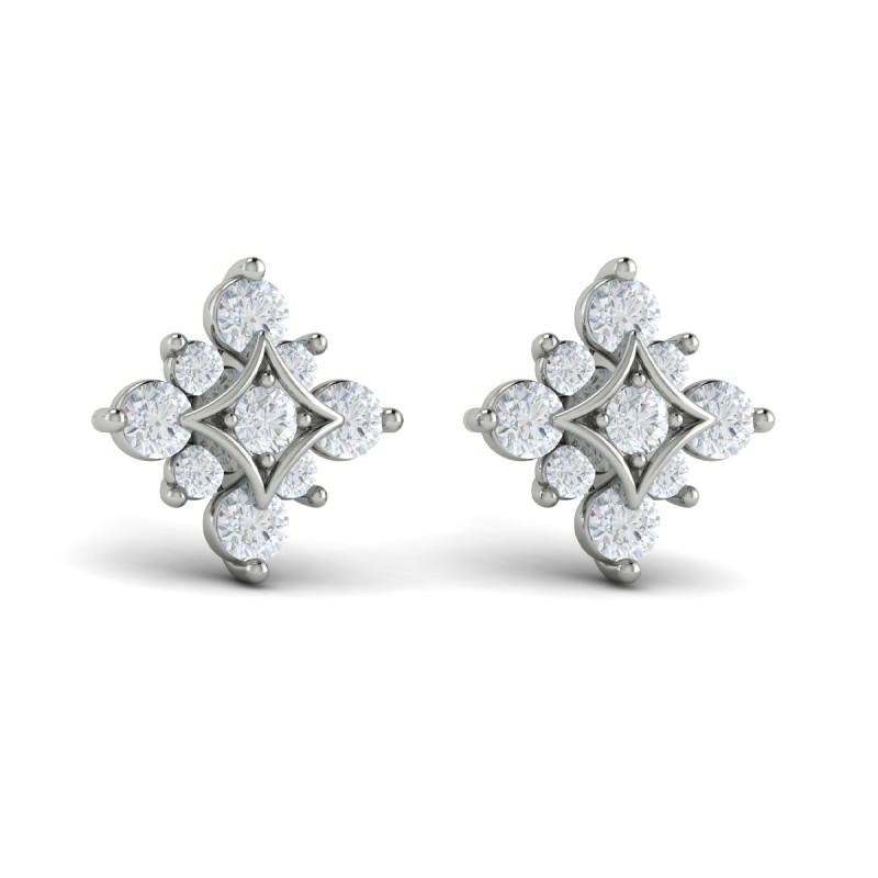 Floating Diamond Star Stud Earrings
