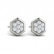 Diamond Cluster Honeycomb Stud Earrings