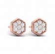 Diamond Cluster Honeycomb Stud Earrings