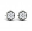 Diamond Cluster Honeycomb Stud Earrings