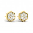 Diamond Cluster Honeycomb Stud Earrings