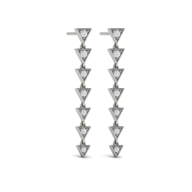 Diamond Trinity Drop Statement Earrings