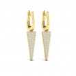 Diamond Trinity Drop Huggie Earrings