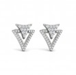 Diamond Double Trinity Open Stud Earrings
