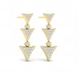 Diamond Trinity Drop Statement Earrings