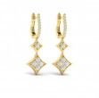 Diamond Double Vlora Star Drop Huggie Earrings