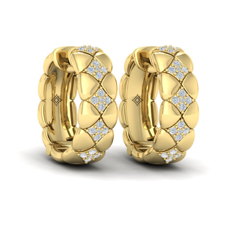 Diamond Cluster Barrel Earrings