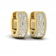 Diamond Baguette Multi Row Huggie Earrings