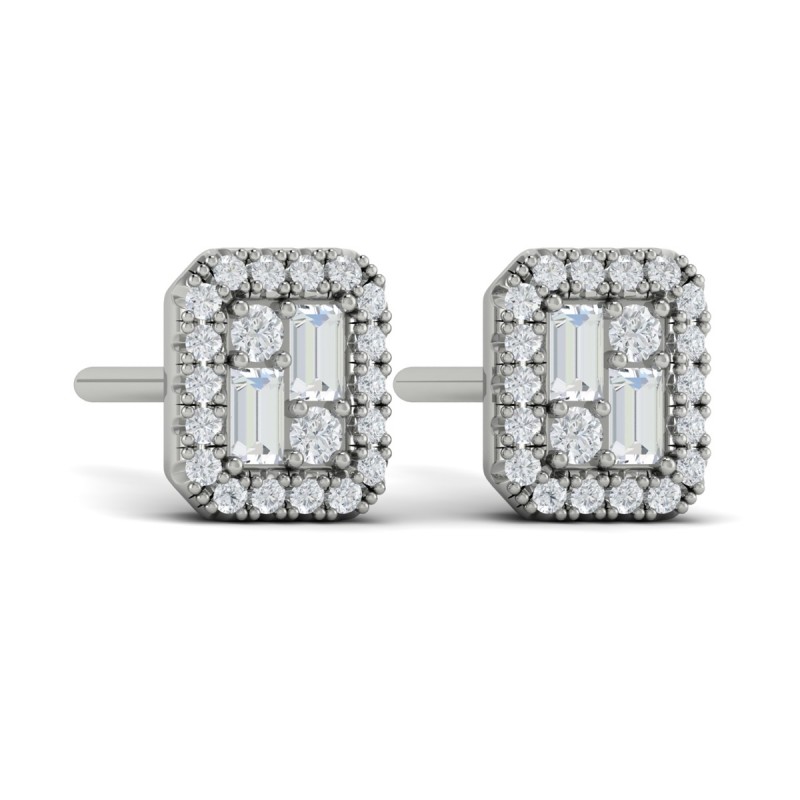 Diamond Baguette Stud Earrings