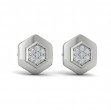 Diamond Cluster Honeycomb Stud Earrings