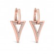 Diamond Open Double Trinity Huggie Earrings